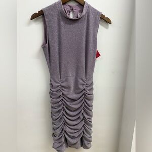 NWT Chic Sleeveless Ruched Dress in Lavender